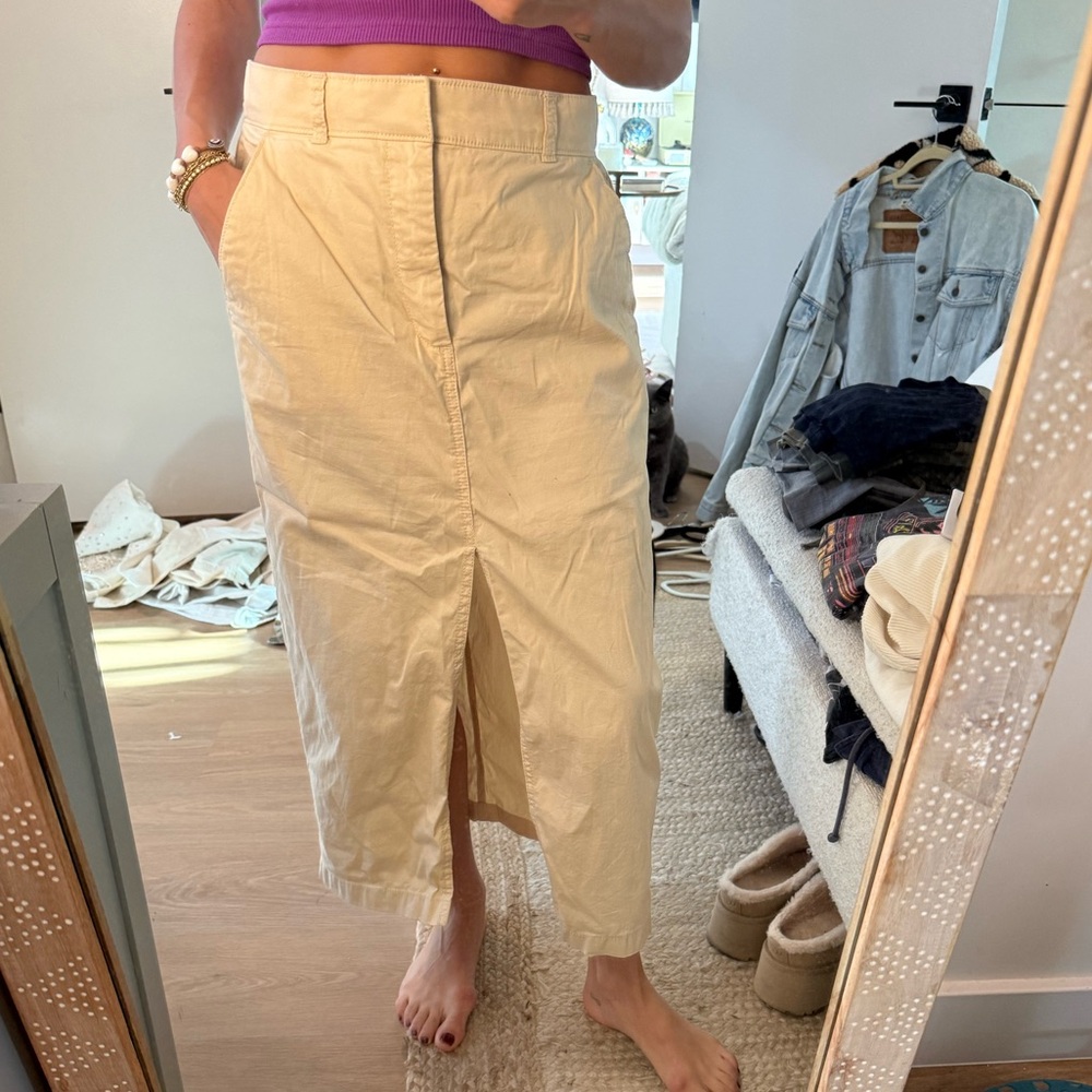 Abercrombie & Fitch Tan Maxi Pencil Skirt